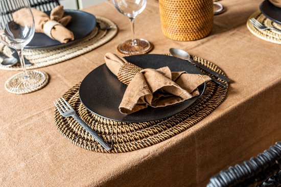 TISECO HOME STUDIO - Placemat RATTAN - SET/2-100% rotan - Handgeweven, hittebestendig, duurzaam - Ovaal - 30x40 cm - Wit TISECO HOME STUDIO - Placemat RATTAN - SET/2-100% rotan - Handgeweven, hittebestendig, duurzaam - Ovaal - 30x40 cm - Wit