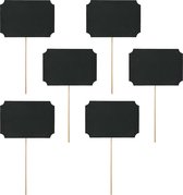 PartyDeco set d'accessoires photo inscriptibles - Mariage - noir - set 12x pièces - 11 x 8 cm