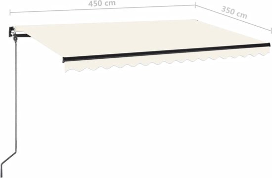 vidaXL Auvent extensible manuel avec LED 450 x 350 cm Crème