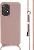iMoshion Hoesje Geschikt voor Samsung Galaxy A52 (4G) / A52s / A52 (5G) Hoesje Met Koord - iMoshion Siliconen hoesje met koord - roze