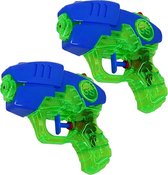 Waterpistooltje/waterpistool - 10x - blauw/groen - 12 cm - speelgoed