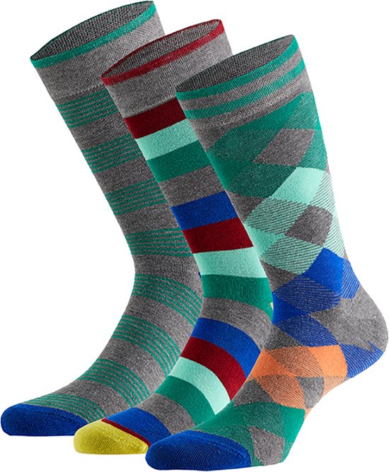 Apollo - Bamboe sokken met print - Multi color - 6 Paar - Maat 39/42 - Herensokken - Duurzame sokken - Bamboe - Bamboo