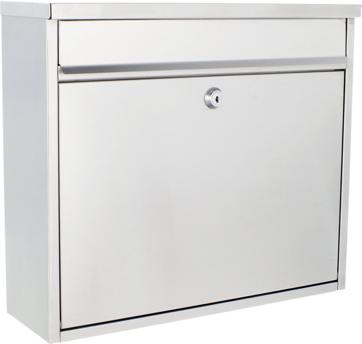 Rottner Brievenbus Hochhaus II – Wandbrievenbus voor Buiten – Postbus met Cilinderslot – RVS – 31,5x36x11,5 cm