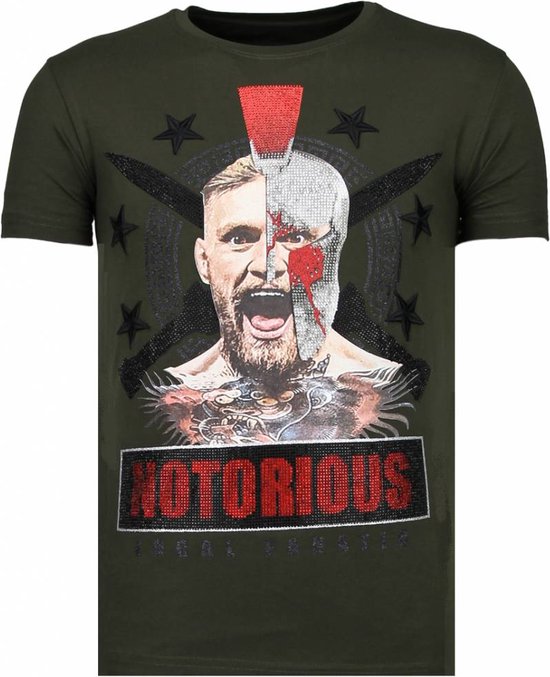 Conor Notorious Warrior - Rhinestone T-shirt - Khaki
