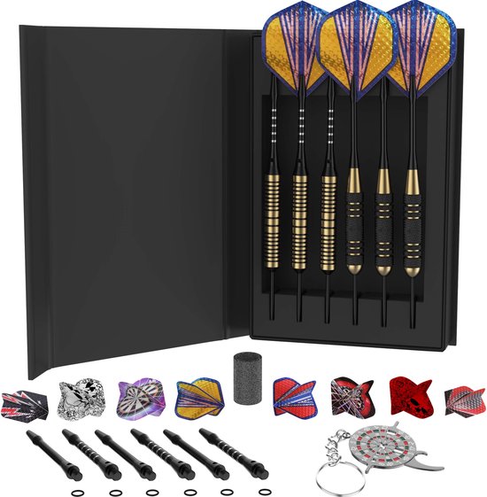 DOGMA Dartpijlen - 23 & 24 Gram Darts - Premium Brass Dartspijlen Set - 6 Steeltip Dartpijltjes - Extra Dart Flights & Dart Shafts van DOGMA — afbeelding 4