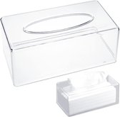 Acryl Tissue Box, rechthoekige transparante Tissue Box, Tissue Box, rechthoekig, Voor Eetkamer, Kantoor, Auto, badkamer (transparant), 22 x 12 x 9 cm