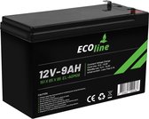 EcoLine - AGM 12V - 9AH VRLA Batterij - 151 x 65 x 95 - Deep Cycle Accu.