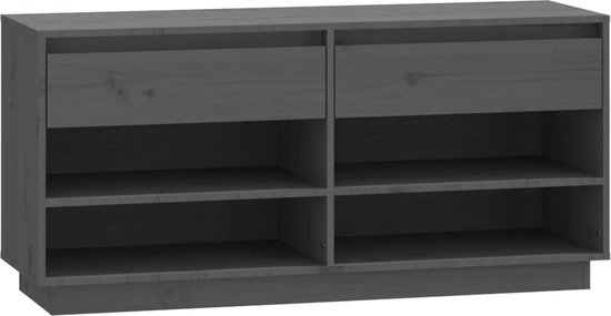 vidaXL-Schoenenkast-110x34x52-cm-massief-grenenhout-grijs