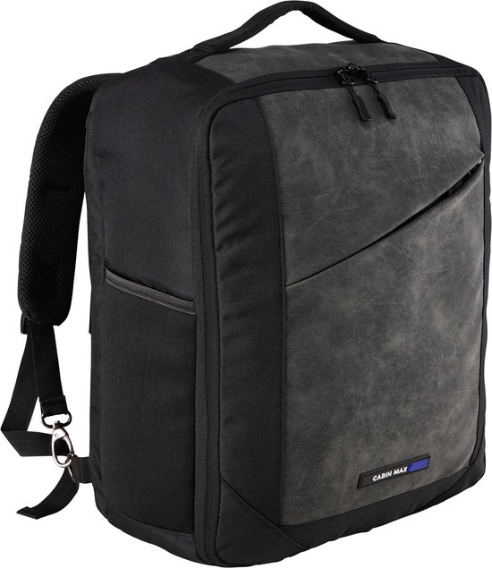 CabinMax Manhatten – Handbagage 24L Wizzair – Rugzak – Schooltas - 40x30x20 cm – Compact Reistas – Lichtgewicht – Zwart