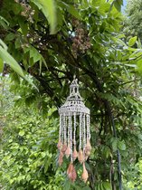 Suspension coquillage - Attrape-vent - Coquillages naturels - Décoration de jardin - Lampe de Luxe - Carillon éolien