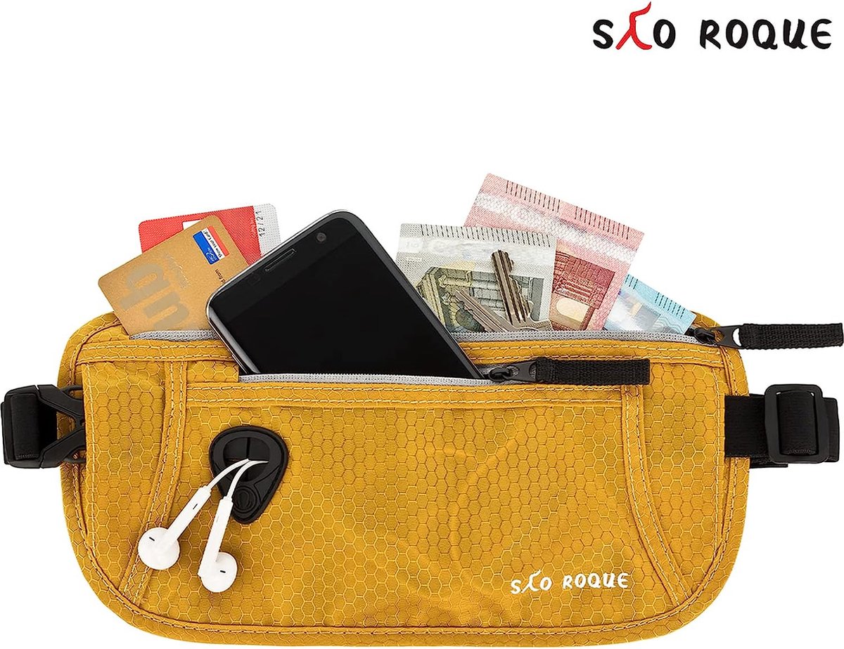 Pochette Ceinture Voyage Anti-Vol Ultra Discrète – Lot De 2 (Noir + Beige) – Poche Ventrale Cachée Pour Passeport, Argent, Téléphone