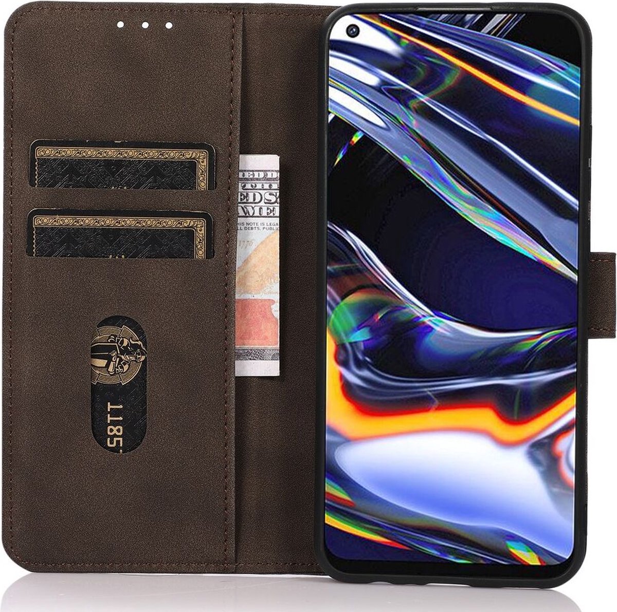 KHAZNEH Google Pixel 8 Hoesje Kunstleer Wallet Book Case Bruin