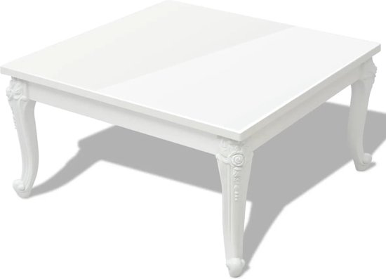 vidaXL Table basse 80x80x42 cm blanc brillant