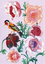 IXXI L’Oiseau et les Anémones - Wanddecoratie - Bloemen en Planten - 100 x 140 cm