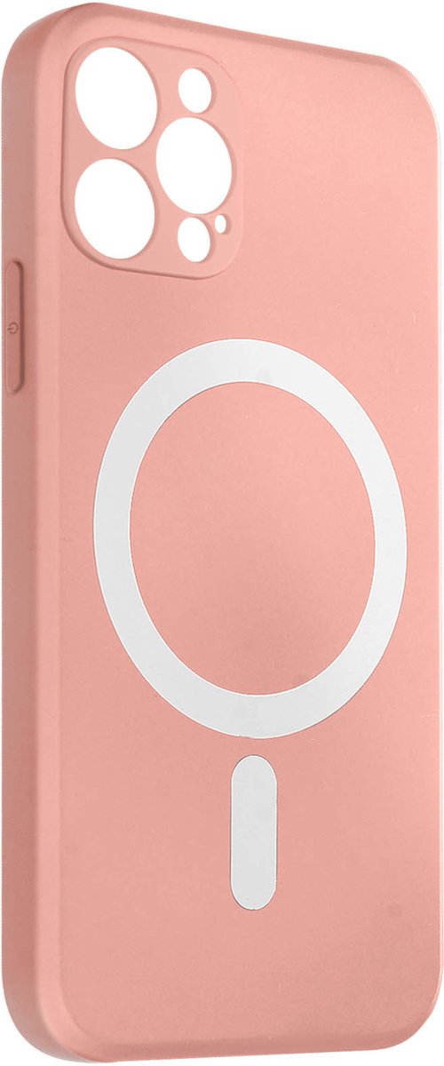 MagSafe Case geschikt voor iPhone 12 Pro Max Soft Touch Raised Edges Lichtroze