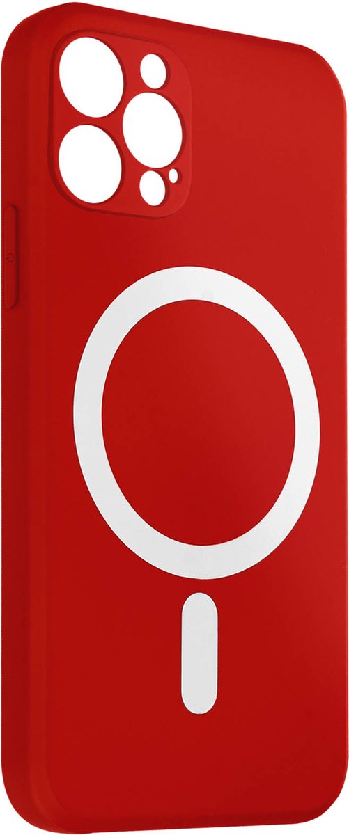 MagSafe Case geschikt voor iPhone 12 Pro Max Soft Touch Raised Edges Rood