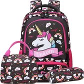 Kids Backpack Unicorn Bag Girls School Bags School Backpack Unicorn Backpacks for Girls School Bag Set for Teenager Girls Gifts,Dark Brown