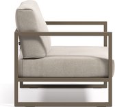 Kave Home - Comova fauteuil voor buiten in lichtgrijs en groen aluminium