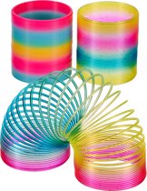 THE TWIDDLERS 3 Grote Trapveren (⌀ 9cm) in Regenboogkleuren - Magic Spring Veer Speelgoed voor Jongens & Meisjes - Traploper Spiralen