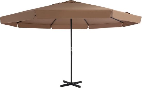 Grote Tuin parasol Taupe met Aluminium Paal 500CM - Tuinparasol met Voet -  Stokparasol... | bol.com