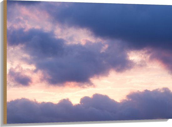Hout - Wolken met Roze Lucht - 100x75 cm - 9 mm dik - Foto op Hout (Met Ophangsysteem)