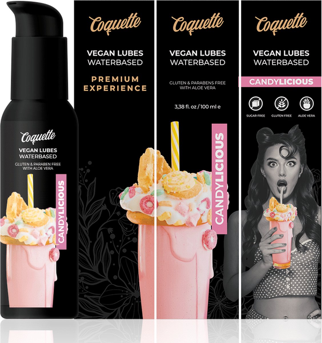 COQUETTE COSMETICS | Coquette Premium Experience 100ml Vegan Lubes Candylicious | Lubricant | Woman Lubricant