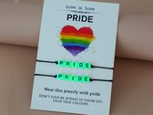 Pride - armbanden set - glow in the dark - duo - lichtgevend - setje van 2 stuks - Gift - LGBTQ - Gaypride - Love is Love wish - Equality - Diversity