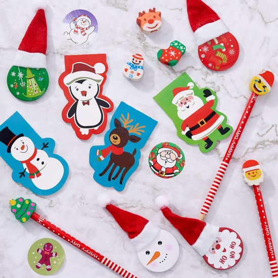 THE TWIDDLERS 40 Mini Kerstmis Notitieblokken, Klein Notitieblokjes voor Kinderen, 9cm - Kinderfeestjes, Adventskalender, Verjaardagen, Uitdeelcadeautjes, Traktaties