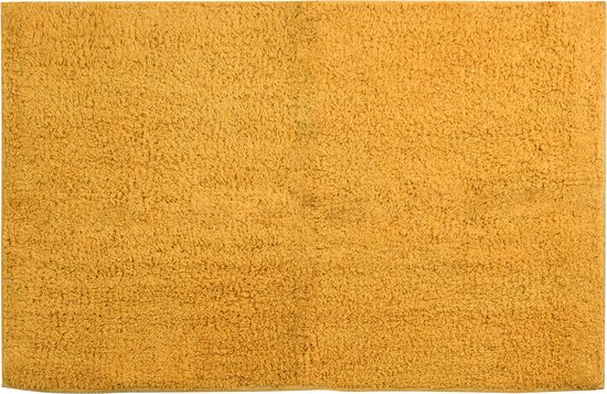 Tapis de salle de bain/tapis de bain MSV - pour le sol - jaune safran - 45 x 70 cm - polyester/coton