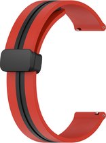 Siliconen bandje - geschikt voor Huawei Watch GT 2 42 mm / GT 3 42 mm / GT 3 Active 42 mm / GT 3 Pro 43 mm / GT 3 Elegant - rood-zwart