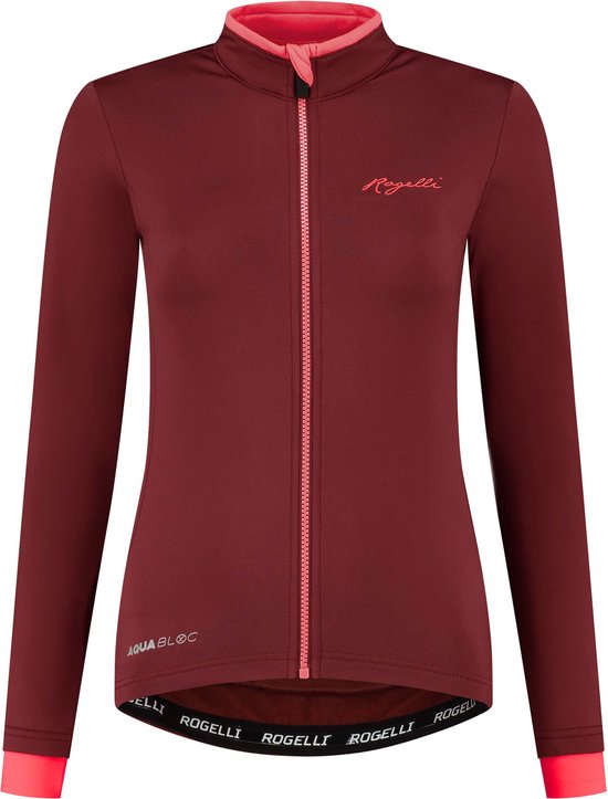 Rogelli Essential Fietsshirt - Lange Mouwen - Dames - Bordeaux, Coral - Maat L