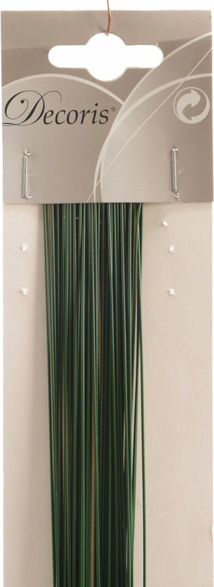 Decoris Binddraad/wikkeldraad - 384x st - groen - 400 mm x 0,8 mm - hobbydraad/bloemendraad