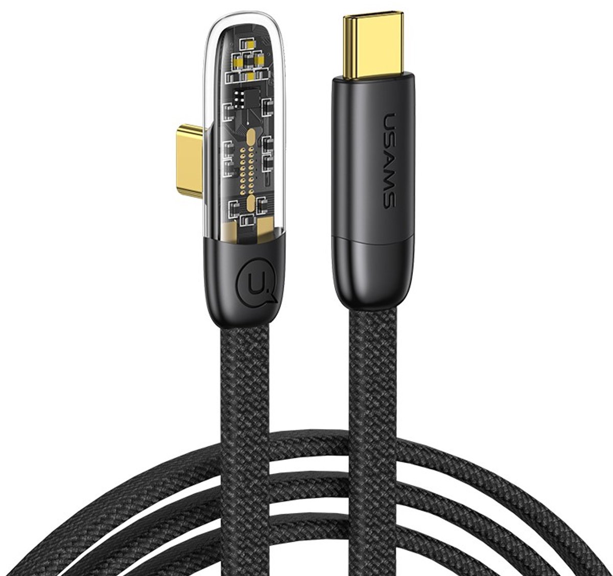 Geschikt Voor iPhone Oplader Kabel - USB C Naar Lighting Kabel - Geschikt Voor iPhone Lader Kabel - USAMS - Geschikt Voor iPhone oplader - 1.2 meter - Gouden Connector - Stevige Snelladen Kabel - Snellader - Onbreekbaar - Fast Charge - 100W - Zwart