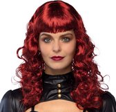 Boland - Pruik Lady Steampunk Rood - Krullen - Lang - Vrouwen - Prinses - Sciencefiction- Steampunk- Fantasy