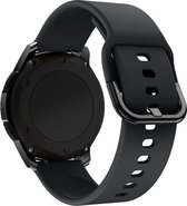 By Qubix Siliconen sportband 22mm - Zwart - Geschikt voor Samsung Galaxy Watch 3 (45mm) - Galaxy Watch 46mm - Gear S3 Classic & Frontier