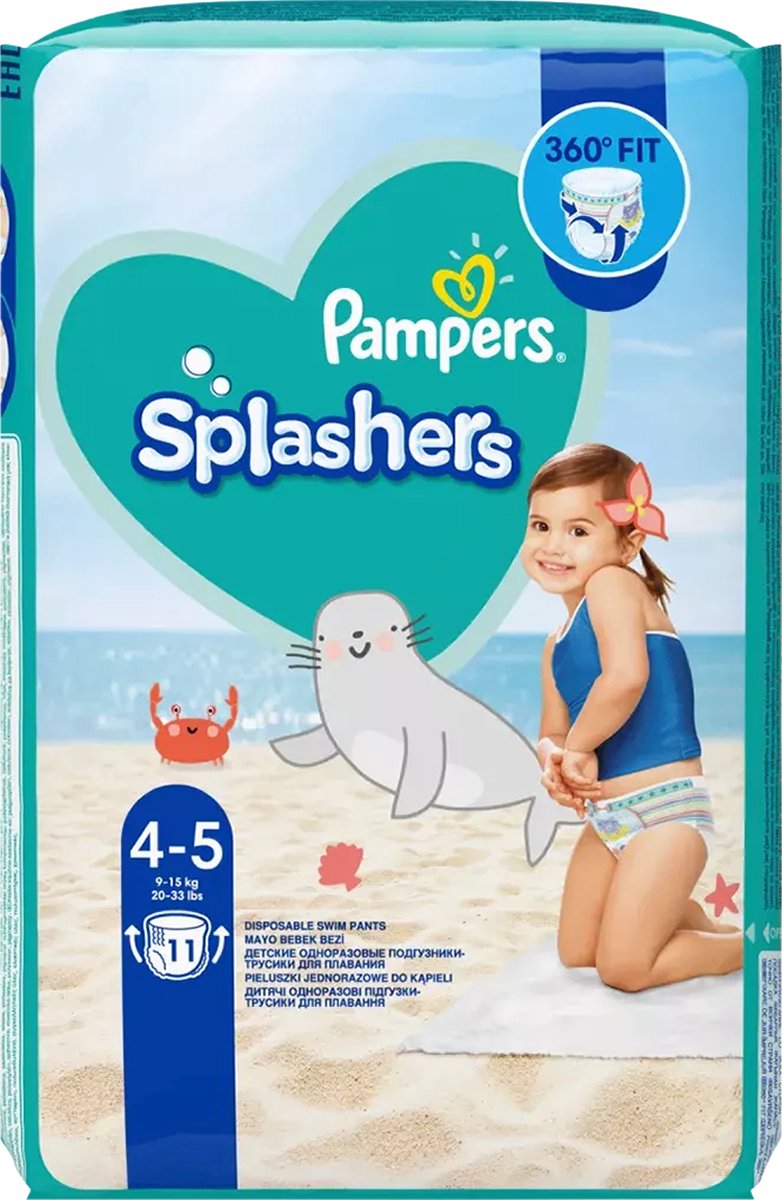 Pampers - Splashers - Maat 4-5 - Wegwerpbare Zwemluiers - 11 Stuks - Pampers