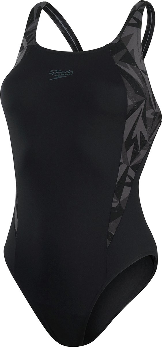 Speedo HyperBoom Splice Muscleback Zwart/Grijs Dames Sportbadpak — afbeelding 6