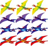 The Twiddlers 48 dinosaurus zweefvliegtuigen - 4 verschillende schuimvliegtuigontwerpen - ideaal binnenspeelgoed voor kinderen voor urenlang spelen en vermaak