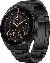 Titanium bandje - geschikt voor Huawei Watch GT / GT Runner / GT2 46 mm / GT 2E / GT 3 46 mm / GT 3 Pro 46 mm / GT 4 46 mm / Watch 3 / Watch 3 Pro / Watch 4 / Watch 4 Pro - zwart