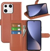 Xiaomi 13 Hoesje - MobyDefend Kunstleren Wallet Book Case (Sluiting Voorkant) - Bruin - GSM Hoesje - Telefoonhoesje Geschikt Voor Xiaomi 13