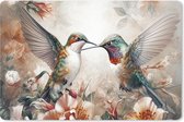 Tapis de souris XXL - Sous-main - Sous-main - Colibri - Vogels - Fleurs - Nature - 120x80 cm - Tapis de souris XXL