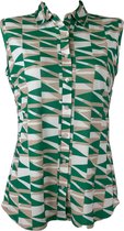 Angelle Milan – Travelkleding voor dames – Groene Mouwloze Blouse – Ademend – Kreukherstellend – Duurzame blouse - In 5 maten - Maat XXL