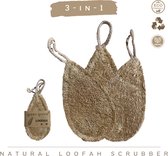 green-goose Loofah Keukenspons Druppel | Set van 3 | Biologisch Afbreekbaar | Bio Schuurspons