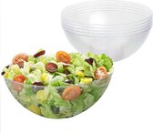 MATANA 5 Saladekommen/Serveerschalen (1,5L) van Kunststof - Glashelder, Herbruikbaar - Geschikt als Snack Schaaltjes, Fruitmanden, Keukenschalen