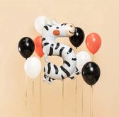 Partydeco - Folieballon cijfer 5 - zebra - 64 x 87 cm