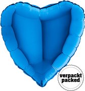 Grabo - Folieballon hartvorm Blauw - (90 cm)