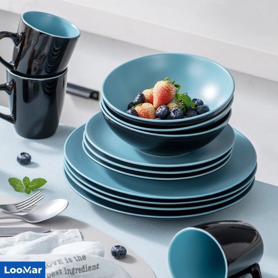 Ensembles De Vaisselle Ronds En Porcelaine De 45 Pièces Avec Phnom Penh Ensemble De Vaisselle En Ceramique De Cuisine Ensembles Dassiettes Et De Bols Noirs Mats Ensemble De Vaisselle