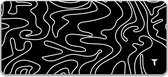 Tommiboi muismat - Topo collectie Zwart- xxl muismat - 90x40 cm – Anti-slip – Grote Muismat