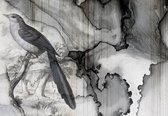 Fotobehang - Vlies Behang - Vogel op Papier - Kunst - 208 x 146 cm