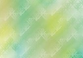 Fotobehang - Vlies Behang - Groen en Geel Ornament - Patroon - Kunst - 416 x 254 cm